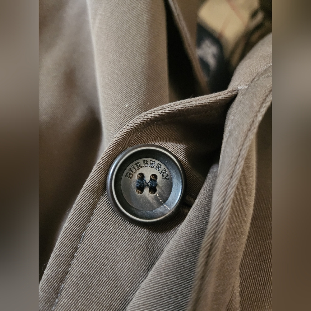 SUPER RARE Vintage Burberry Long Trench Coat + Detachable Wool Lining Men 44 T - Picture 3 of 16
